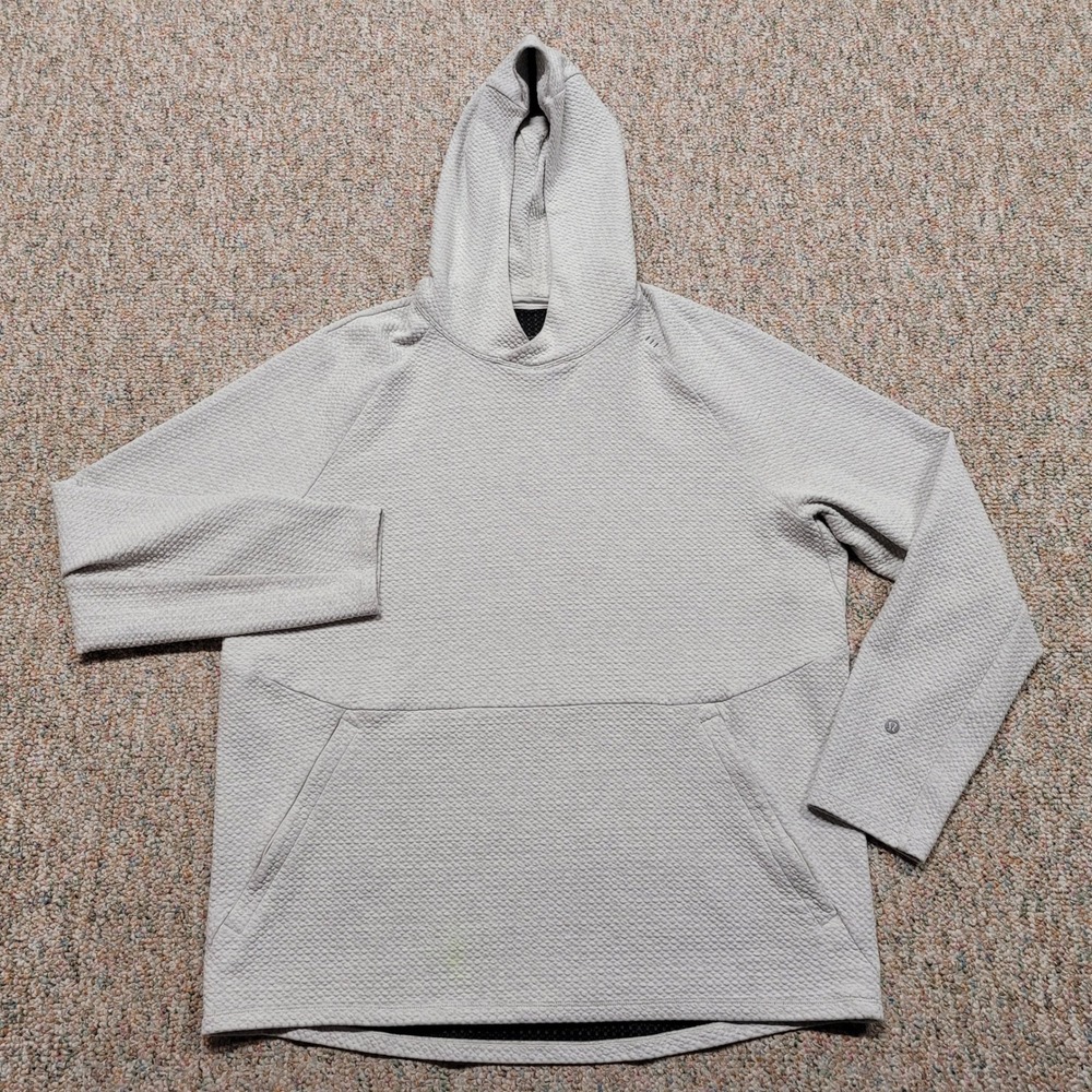Lululemon At Ease Hoodie Mens XL Gray Textured Pullover Sweatshirt LM3BF7S